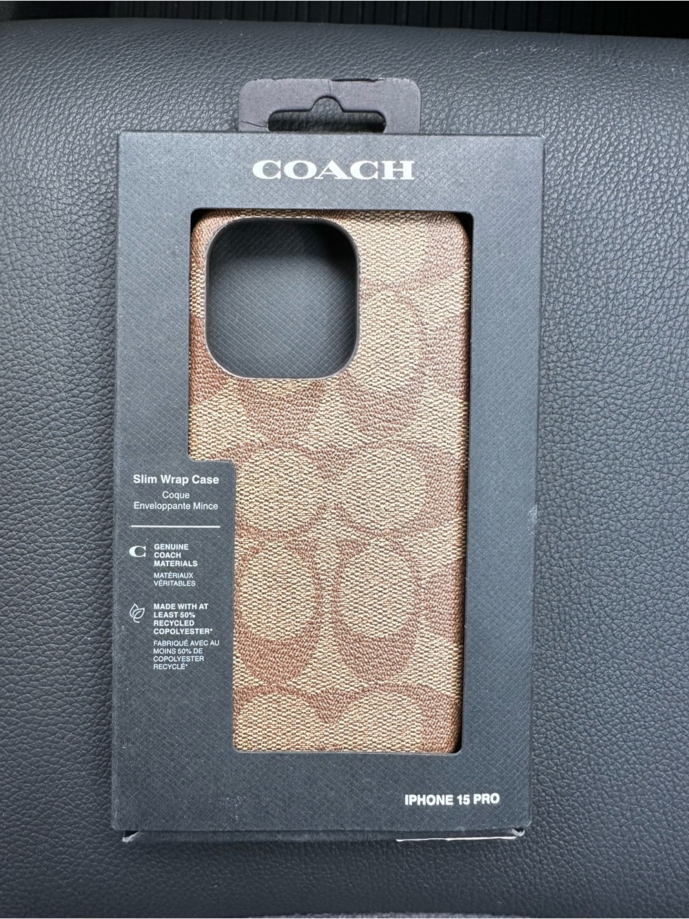 COACH Signature Slim Wrap Case in Brown/Tan for iPhone 15 Pro